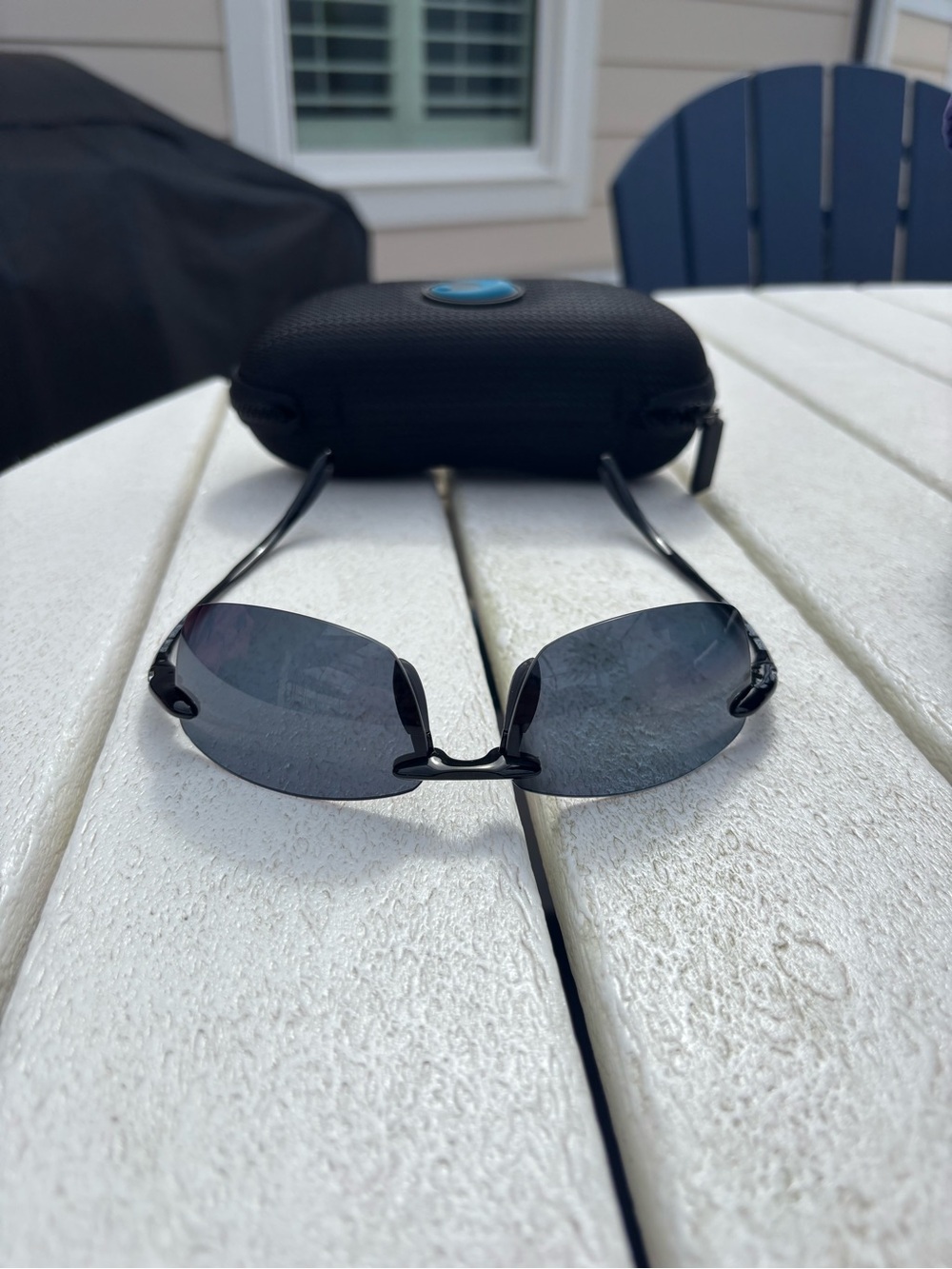 Costa Men's Rimless Sunglasses in Black with Dark Smoke Lenses